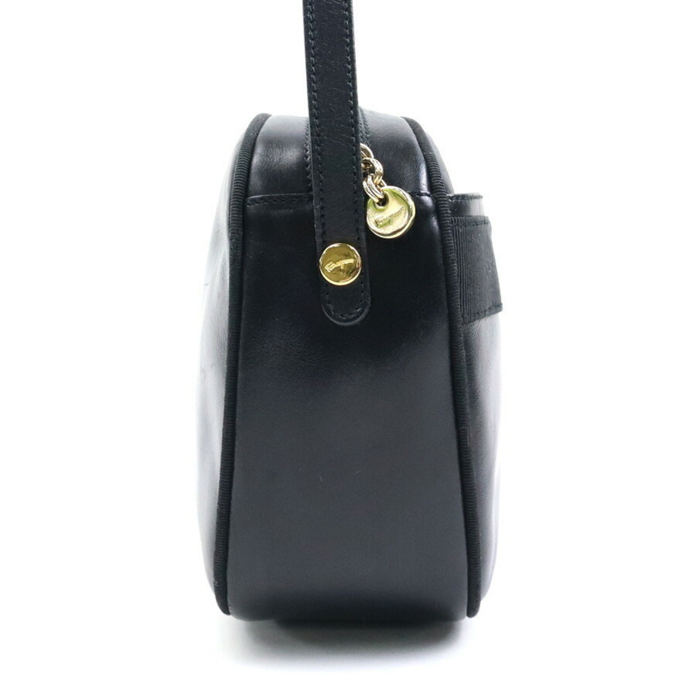 Salvatore Ferragamo Black Vara Gold Crossbody Leather Shoulder Bag